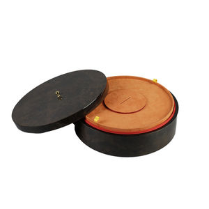 Demlik yuvarlak organizatör ahşap depolama yuvarlak özel bölmeler özel lüks Kraft hediye kutuları moda stil ahşap kutu çay - Product Image 2