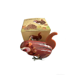 Venta al por mayor de fábrica: Juguete de lata clásico de ardilla de cuerda, estilo retro de los años 80, recuerdo de la infancia, gran éxito en el mercado nocturno, regalo para niños. - Product Image 2