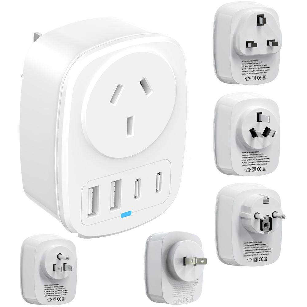 HONPNK for Australian Standard 18W Universal Mobile Phone Charging Adapter Multifunctional Travel Socket 2U2C Plug Adapter