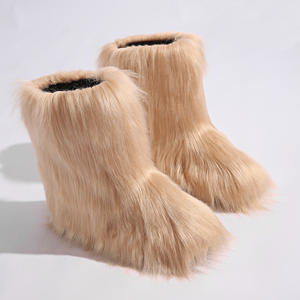 Bottes de neige pour femmes Viviblook Z102BT02, bottes de luxe en fourrure synthétique de renard, chaudes et moelleuses, chaussures à plateforme en fourrure pour femmes - Product Image 6