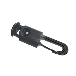 Factory Price 6mm Black PP Plastic Backpack Bag Drawing Rope Adjuster Cord Lock End Hook Stopper