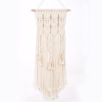 Nouvelle tapisserie tissée à la main de style Boho de luxe fantaisie avec décor mural en macramé