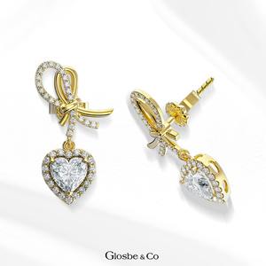 Pendientes de Diamante Moissanite con Diseño Personalizado OEM ODM, Forma de Corazón, 6 mm, Oro Amarillo, Oro Blanco, Oro Rosa - Product Image 2