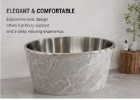 Baignoire autoportante de luxe en acier inoxydable, ovale et moderne, pour la maison, l'hôtel, le spa, salle de bain, usine OEM ODM