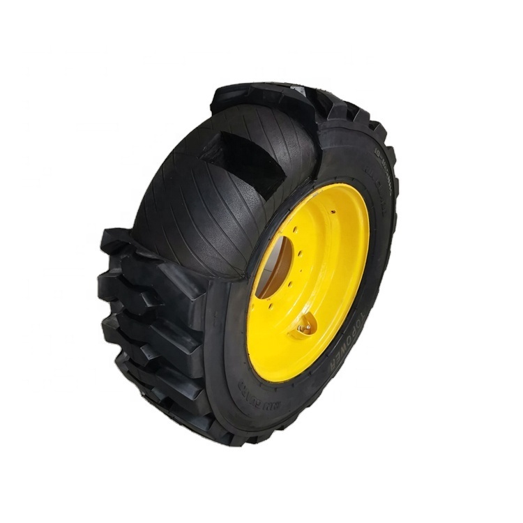 Durable Solid Skid Rubber Tire 12x16.5 12-16.5 14-17.5 10-16.5 33x12-20 Solid Skid Steer Tire with Rim Tire for Skid Steer