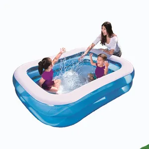 Rettangolo trasparente bambini plastica famiglia grande giardino esterno terra piscina gonfiabile in Pvc