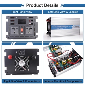 LEYU OPIP-1000C <span class=keywords><strong>Onduleur</strong></span> à onde sinusoïdale pure <span class=keywords><strong>1000</strong></span> Watts avec fonction <span class=keywords><strong>UPS</strong></span>, convertisseur CA 12 V vers 220 V, affichage numérique, pour situations d'urgence - Product Image 3