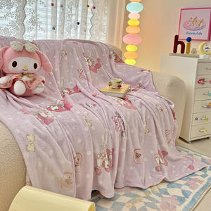 Couverture en polaire de lait à double face à motif de dessin animé en gros, couverture légère pour la climatisation, couverture de sieste de bureau - Product Image 2