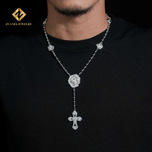 Collar de Diamantes Cultivados en Laboratorio ZUANFA, Cruz de Oro Blanco con Baño de Rodio, Certificado IGI, Lujoso, Unisex, para Uso Diario - Product Image 2