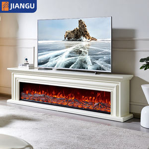 ห้องศูนย์รวมความบันเทิงพร้อมเตาผิง เฟอร์นิเจอร์ดีไซน์เรียบหรู ตู้วางทีวีติดผนังพร้อมเครื่องทำความร้อนแบบเตาผิง - Product Image 2