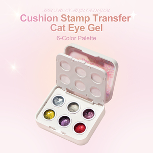 MissGooey Kit de Nail Art Gel Polish Effet Œil de Chat TPO/Hema-Free pour Estampage, <span class=keywords><strong>Poudre</strong></span> Dégradée et Frottement, avec Tampon de Transfert - Product Image 6