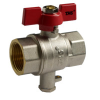 Robinet à bille en laiton 1/2" F-F avec port pour capteur de température |   Classement PN30 |   THS Thermostyle ®