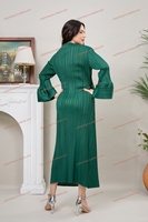 Vente en gros de robes longues élégantes pour femmes, Boho plissé, Maxi, décontracté, fête, plage, vacances, avec manches longues, grande taille, imprimé