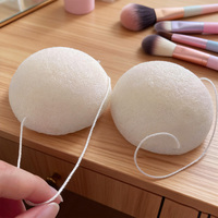 Éponge Konjac 100% Naturelle et Biologique avec Logo Personnalisé, Éponge Nettoyante pour le Visage, Lavable, pour le Bain et les Soins de la Peau