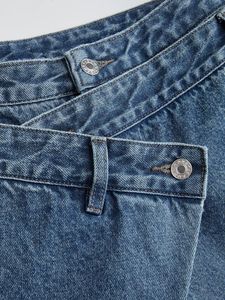 GX9401 Jeans <span class=keywords><strong>da</strong></span> <span class=keywords><strong>Donna</strong></span> alla Moda 2026 Streetwear Nuovi Retrò Lavabili Unici Casual Larghi <span class=keywords><strong>Cargo</strong></span> Irregolari in Denim - Product Image 4