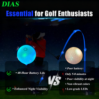 Balles de golf LED lumineuses activées par capteur de lumière, auto-luminescentes, étanches, multicolores, pour entraînement nocturne, cadeau original