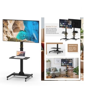 Carrito Móvil Ajustable con 4 Ruedas, Inclinable y Giratorio, Resistente a la Oxidación, para Pantallas de TV y Computadora de 32 Pulgadas, Capacidad de hasta 220 Libras, Uso en Exteriores - Product Image 5