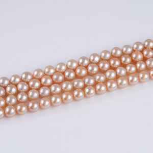 Collar de Perlas de Agua Dulce Naturales Rosadas de 8-8.5mm, Perlas Blancas de Luz Intensa, Semiterminadas, para Joyería DIY - Product Image 3