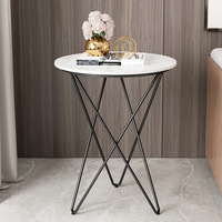 Mesa auxiliar de piedra sinterizada, mesa de centro, sala de estar, mesa redonda pequeña, apartamento, balcón, mesa de esquina, mesita de noche