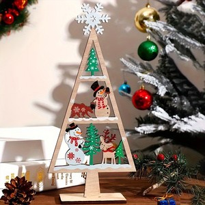 Creative wooden Christmas decorations, DIY Christmas <b>trees</b>, home decor items, scene decorations - Product Image 3