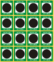 Autocollant en papier adhésif réversible à changement de couleur, indicateur de température 55°C, étanche, résistant à l'huile, pour détection de surchauffe des roulements de moyeu de roue automobile