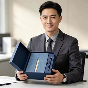 Carnet avec stylo A5, carnet exécutif, stylo à bille en métal, logo personnalisé pour entreprise, coffret cadeau personnalisé pour employés - Product Image 1