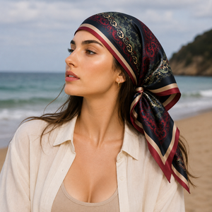 Women Digital Print Silk <b>Square</b> <b>Scarf</b> All Seasons Adult European American Fashion Reversible Breathable Pattern Daily Wear - Product Image 3