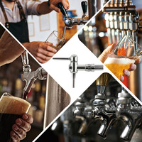 Ensemble de robinets à bière modernes en acier inoxydable 304 avec contrôle du débit - Pour brasseries artisanales, bars et restaurants