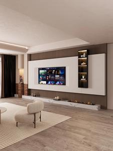 Modern <strong>Design</strong> Whole Wall Mounted <strong>TV</strong> <strong>Unit</strong> Stands Living Room Furniture Black <strong>TV</strong> Cabinets - Product Image 5
