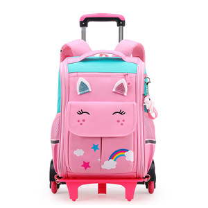 Guangdong léger garçons Trolley <span class=keywords><strong>cartable</strong></span> imprimé Logo Oxford matériel sac à dos avec fermeture à glissière pour l'école des enfants - Product Image 1