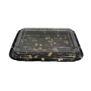 JY-830 Caja <span class=keywords><strong>de</strong></span> Plástico Negra para Helados al por Mayor, Bandeja Desechable para Sushi, Envase <span class=keywords><strong>de</strong></span> Plástico para Alimentos - Product Image 1