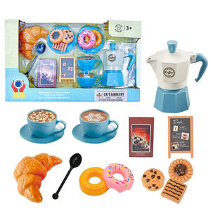 Ensemble de jouets de jeu de rôle Barista de café avec pain, croissant, beignets, cafetière, tasses, assiettes – Jeu d'imitation éducatif, cadeau pour enfants - Product Image 2
