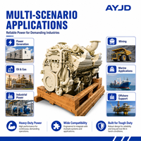 Ensemble moteur industriel supérieur QTA60 2200KW V16 bi-turbo pour systèmes de production d'énergie dans les champs pétrolifères