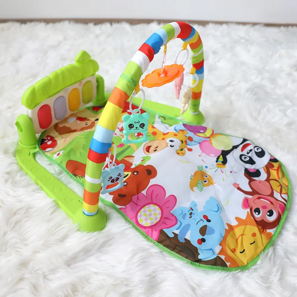 Multi-functional Cotton Infant Physical Exercise Fitness Baby Gym Play Mats with Toys Electric Musical Kick Play Piano Unisex