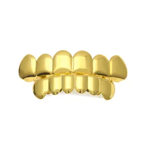 批发嘻哈帽定制铜电镀18k金Grillz牙齿