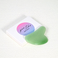 Meilleure vente Gua Sha Outil facial Aventurine verte Pierre de GuaSha pour le lifting du visage Acupression Drainage lymphatique et anti-âge