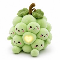 XDT AI Soft Grape Plush Toy Custom Design PP Cotton Stuffed Fruit 11-30cm OEM ODM Cute Unisex Gift