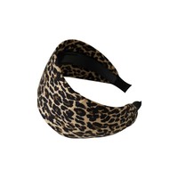 Serre-tête large à imprimé léopard pour femme, style rétro, avec fleur, vente en gros