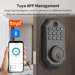 Thông Minh Chốt Cửa Khóa Vân Tay Bàn Phím Điện Tử Tuya Ứng Dụng Di Động Mở Khóa Và Màn Hình Keyless Nhập Tự Động Chết Bolt Khóa + Key - Product Image 4