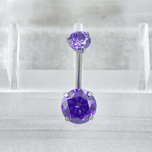 Nuovo <span class=keywords><strong>Piercing</strong></span> all'Ombelico per Bambini in Titanio G23 Grado Impiantabile con Cuore e Zirconia Cubica 5A, Rimovibile a Doppia Estremità con Filettatura Interna - Product Image 2
