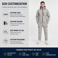 Ensemble de vêtements de sport d'extérieur unisexe, veste à capuche zippée imperméable et respirante, pantalon à cordon de serrage, design personnalisé d'usine OEM