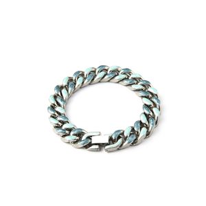 Pulsera de Cadena Cubana, Cadena Esmaltada, Pulsera de Acero Inoxidable - Product Image 1