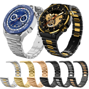 Correa de reloj de metal compatible con <span class=keywords><strong>Huawei</strong></span> GT4 / Watch Ultimate / Watch 4 Pro Ultimate Design, tono negro y dorado - Product Image 1