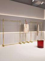 Porte-vêtements en acier inoxydable doré pour boutique de vêtements pour femmes, présentoir Nakajima, étagère à vêtements, cintre en titane