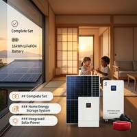 Système solaire hors réseau complet avec batterie LiFePO4 à cycle profond de 16 kWh, onduleur hybride et panneaux solaires