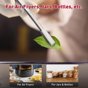 2 Pcs 12 Inch Tweezer Tongs with <b>Hook</b> Stainless Steel Food <b>Clip</b> for BBQ Kitchen Use - Product Image 5