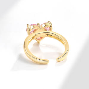 Bague Zircon rose amour à la mode pour femme élite luxe élégant et jolie fille ouverture Index bague de fiançailles de mariage bijoux - Product Image 4