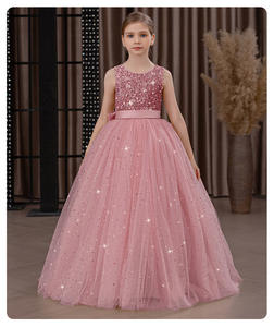 Robe de bal <span class=keywords><strong>en</strong></span> tulle à paillettes pour filles, nouvelle conception personnalisée, avec ceinture <span class=keywords><strong>en</strong></span> satin, pour concours de beauté, mariages et événements formels - Product Image 1