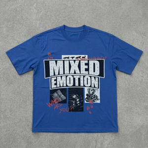 <b>Blue</b> Oversized Cotton T <b>Shirt</b> <b>Men</b> Hot Drilling Print Graphic Tee Hip Hop Streetwear Short Sleeve - Product Image 3