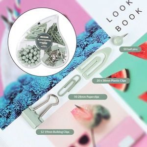 คลิปหนีบกระดาษสี<span class=keywords><strong>ม</strong></span>าการอง หางยาว พร้อ<span class=keywords><strong>ม</strong></span>เข็มกลัดรูปหัวใจ ชุดกล่องพลาสติกอุปกรณ์เครื่องเขียน สำหรับใช้ในสำนักงาน - Product Image 4